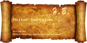 Heiter Bertalan névjegykártya